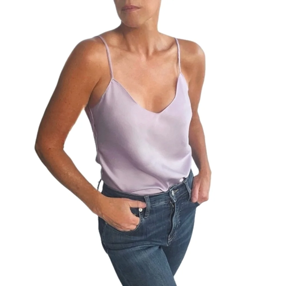 ❤️SPECIAL❤️NWT. POLO RALPH LAUREN Satin V-Neck Cami In Lavender - Picture 5 of 14